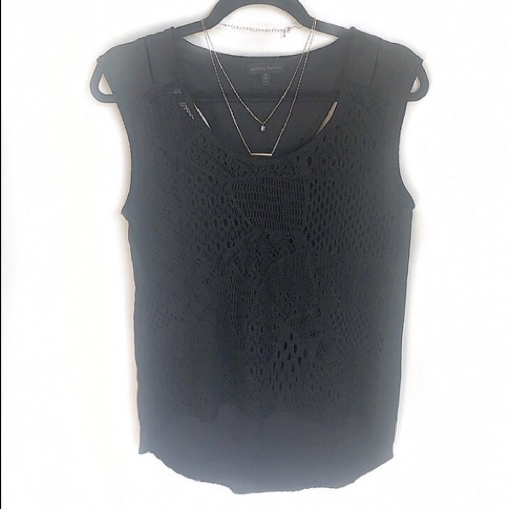 Black Jealous Tomato Sheer High-Low Cutout Top!